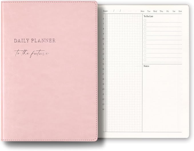 2026 Daily Planner - Undated Monthly & Daily Planner for 180 days Planning Your Success - Hourly Schedule, To Do List, and Notes for Productivity - Aesthetic, Academic, Stylish School or Office Supplies (Pink)