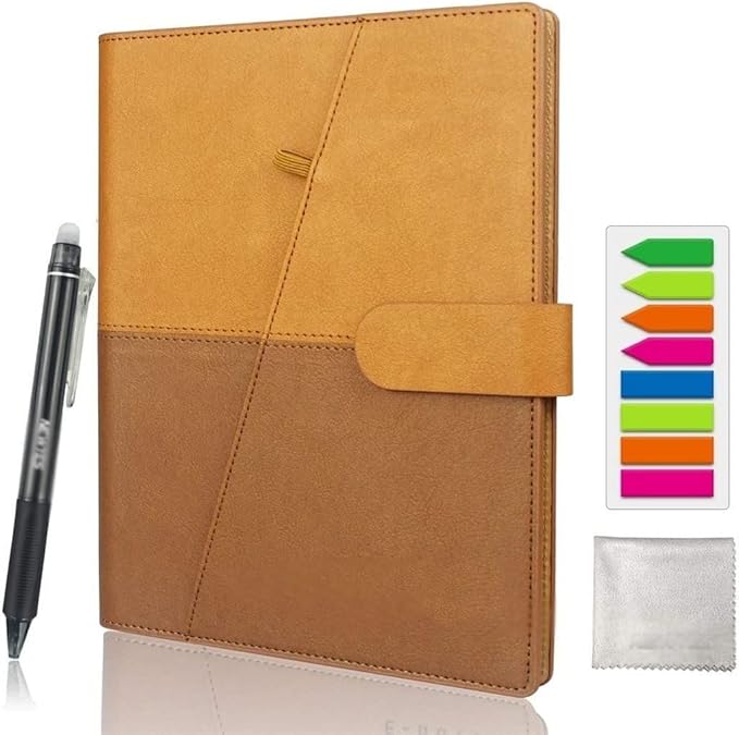 Smart Erasable Notebook Leather Paper Reusable Wirebound Notebook Cloud Storage Flash Storage Lined with Pen (Color : D, Size : A5)