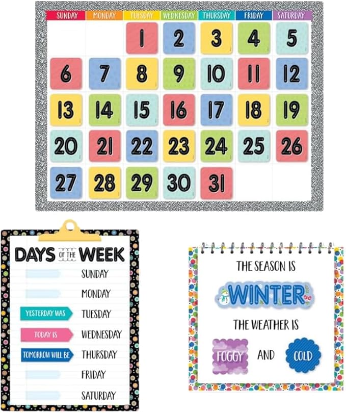 CTP Core Decor Pattern Play Calendar Set Bulletin Board Set Classroom Decorations (Creative Teaching Press 11112)