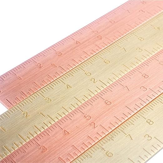 Rose Gold Ruler, Metal Drawing Ruler, Brass Straight, Unisex Learning Measuring Bookmark Stationery for School Office Math Geometry Gift Drafting Tools and Drafting Kits