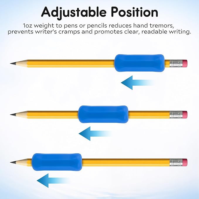 5-Pack Weighted Pencil Grips, Handwriting Aid for Children, Elderly, or Special Needs (Color 2)