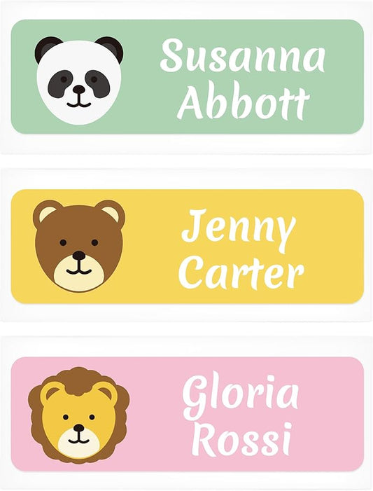Custom Waterproof Name Stickers for Water Bottles, Personalized Daycare Name Tags, Name Labels for Cups, Food Containers, Lunch Boxes, Laptop and School Supplies (Rectangle)