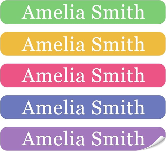 100 Pcs Personalized Name Labels for School Supplies Custom Waterproof Name Stickers Customized Daycare Water Bottles Pencil Labels(Colorful)