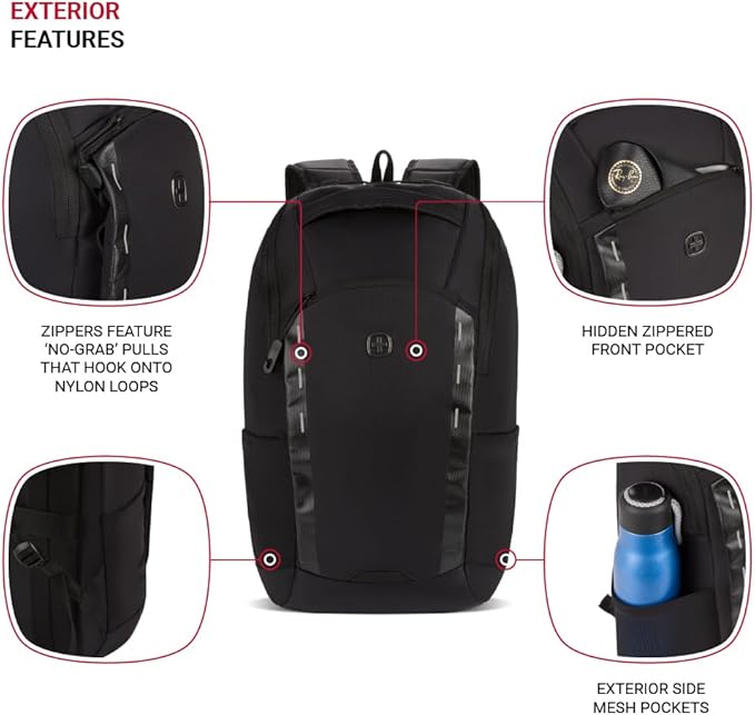 SwissGear 8117 Laptop Backpack, Black, 17.75 In (Fits Laptops up to 15")