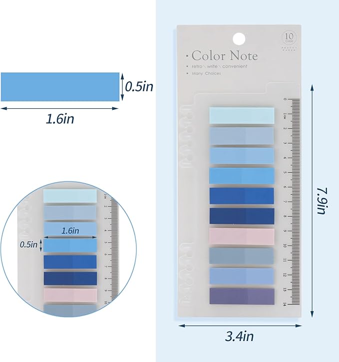 2000Pcs Sticky Tabs for Annotating Books, Clear Sticky Notes, Book Tabs for Binders, Page Markers for Notebooks, Multi-Colored Writable and Repositionable Book Flags Tabs Strip Index Tabs