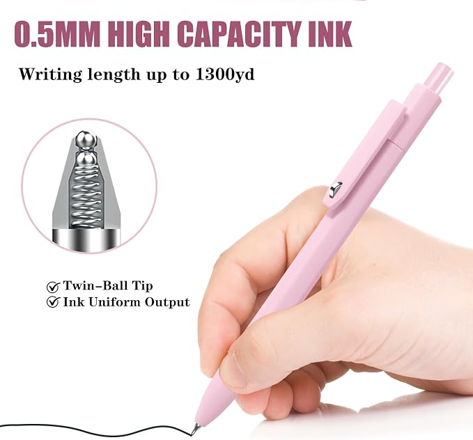 Vitoler Highlighters and Gel Pens，12 Pack Assorted Colors | Chisel Tip Quick Dry Aesthetic Highlighters and 0.5mm Black Ink Pens for Study, Journaling and Office Supplies