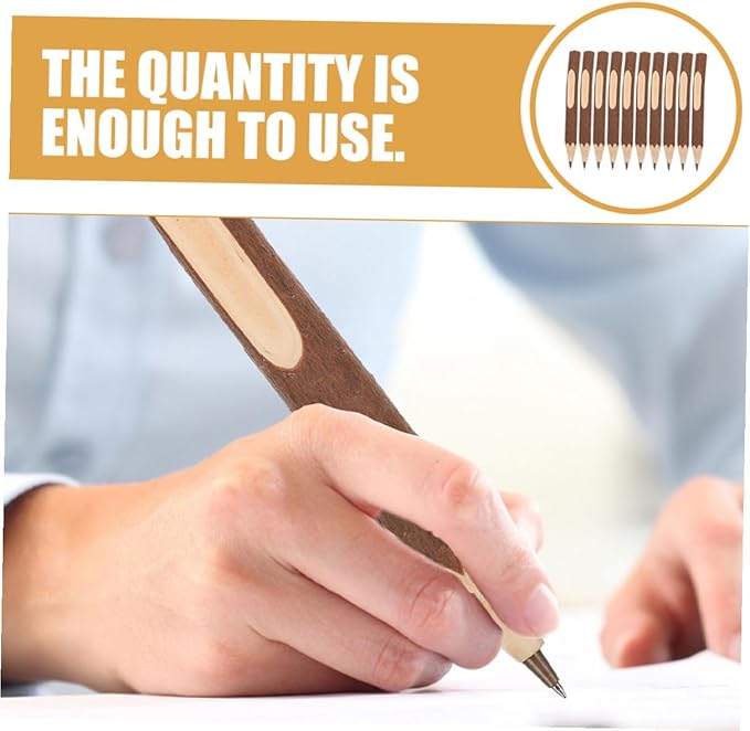 PRETYZOOM Wooden Ballpoint Pens 17cm Natural Tree Branch Design Eco-friendly Biodegradable Portable Writing Pens 10pcs for Office and Daily Use