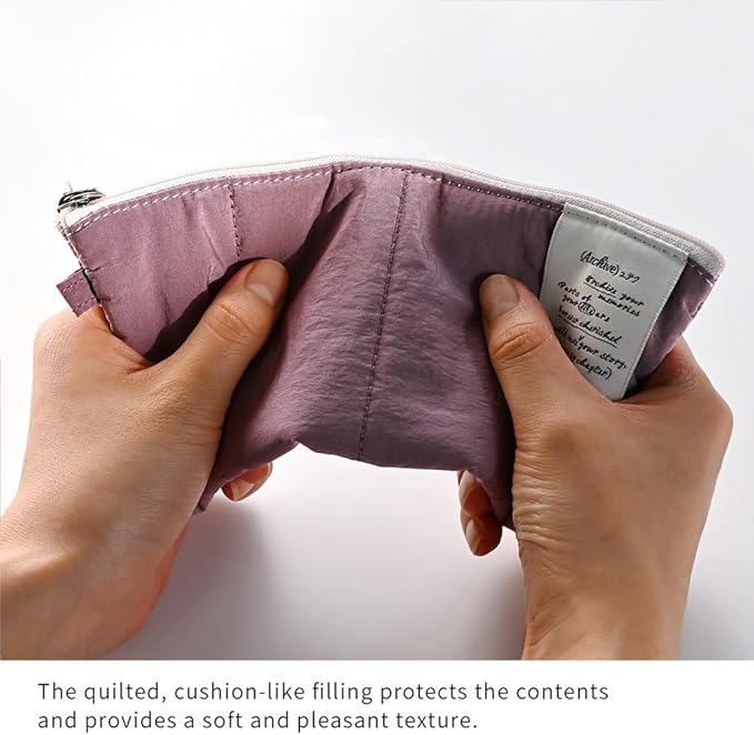 Monolike Archive247 Cushion Pencil Case, 04. Purple - Pencil Pouch, Portable Pencil Bag, Pencil Case, Office Pouch case, Cushion, Soft, Vintage