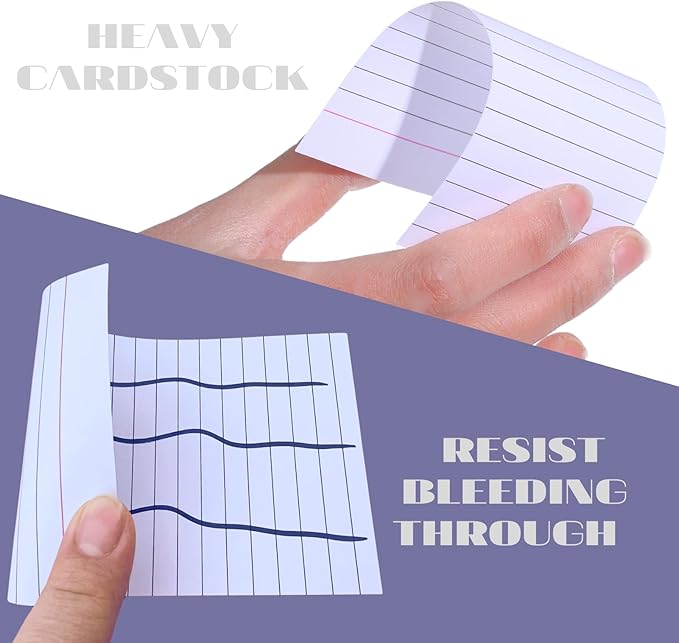 100 Count Vertical Ruled Index Cards 3 X 5 Flash Card Double Sided Lined Notecards Heavy Weight Ruled Checklist Thick Recipe Cards for Studying, School, Home and Office,White
