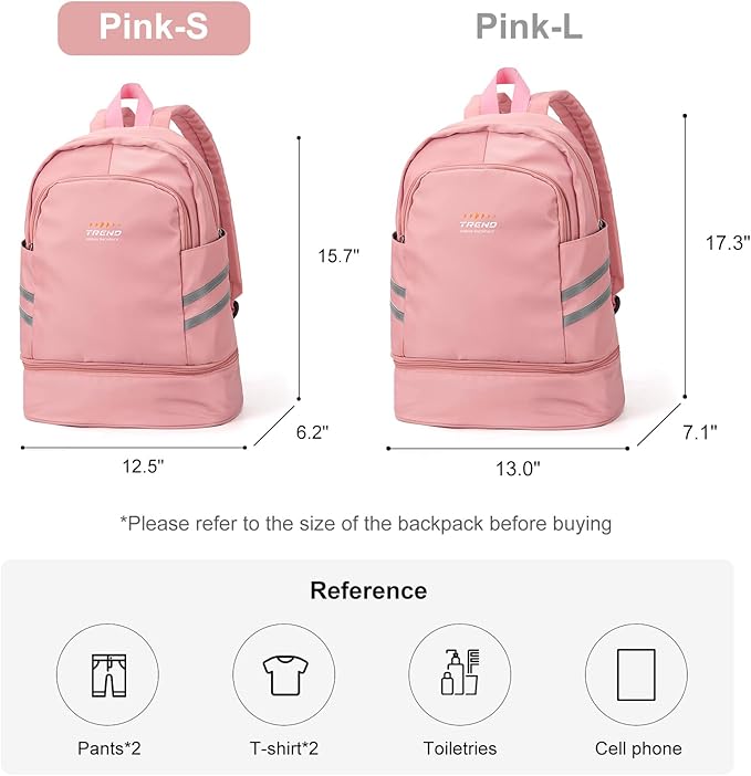 coofay Gym Backpack For Women Waterproof Sports Backpack With Shoe Compartment Lightweight Travel Backpacks Small Gym Bag Dance Volleyball Backpacks