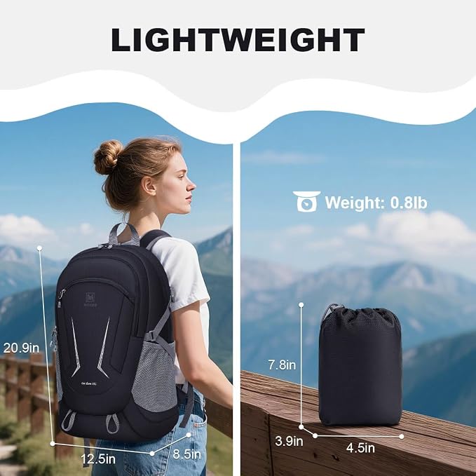 MIYCOO Ultralight Packable Backpack, 35L Waterproof Hiking Daypack | Travel Camping Foldable Daypack, Hiking Back Pack for Men Women, Dark Blue