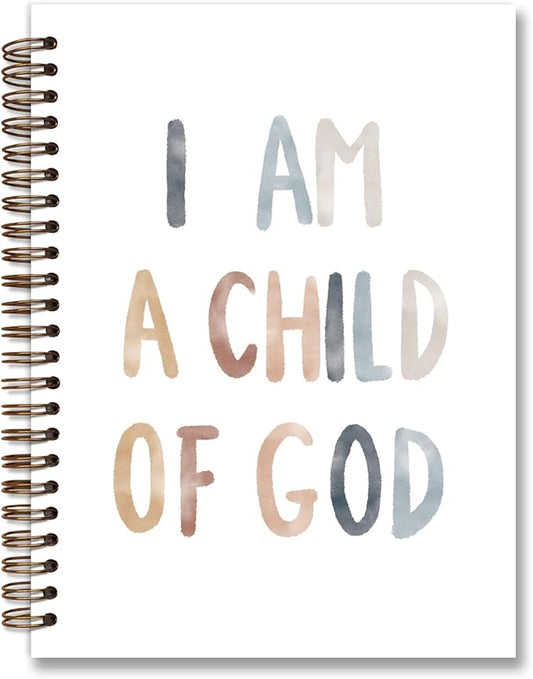 Christian Spiral Notebook journal,I am a Child of God,Boho Rainbow Hardcover College Ruled Spiral Notebook Journal for Work Notes School Student Teacher,Inspirational Gifts for Women Teen Girls
