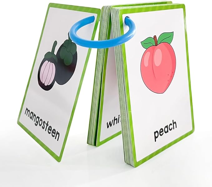Lachilly Fruits and Vegetables Learning Flashcards, High Frequency Words, Beginning Reading, Kindergarten, ESL Teaching Materials, Autism Learning Materials, Vocabulary Building, 25 Cards, 48 Words