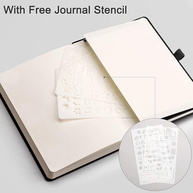 EMSHOI Dotted Journal Notebook, 256 Pages, A5 Size (5.7'' x 8.3'')