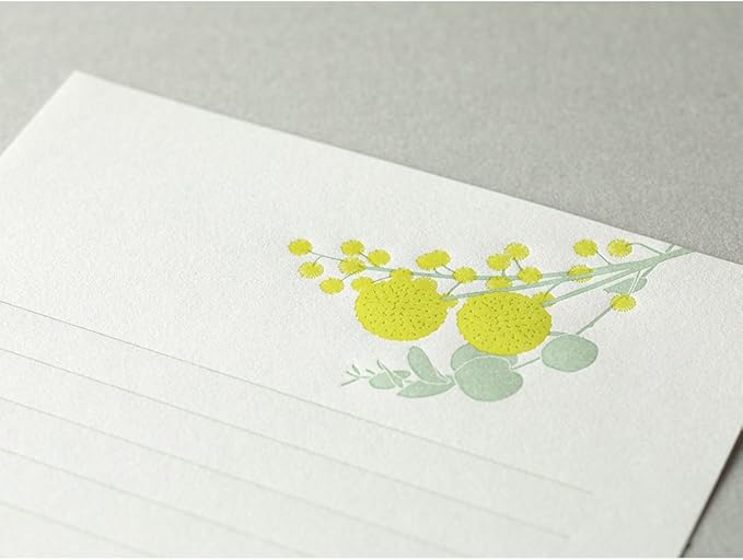 Midori 86461006 Letter Set, Typography, Bouquet Pattern, Yellow