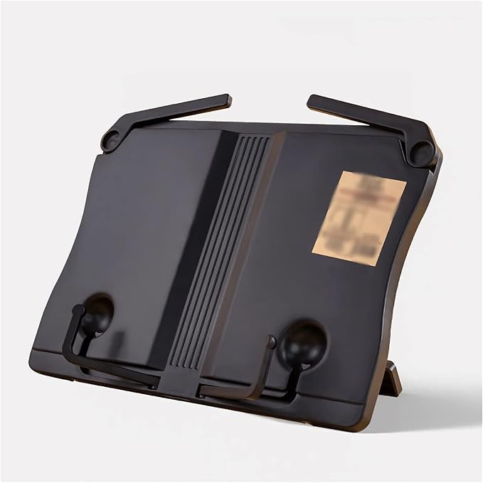 TOMYEUS Book Stand Desktop Sturdy Bookstand for Textbooks, Tablet, 10 x 8 inch Reading Portable Folding Multipurpose Book Music Sheet Stand Holder Book Holder (Color : Black)