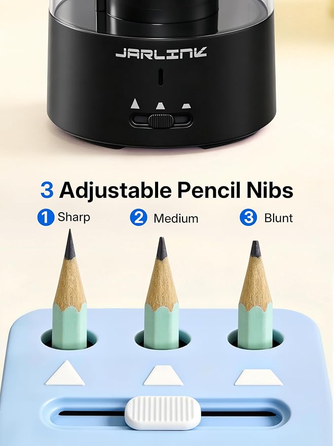 JARLINK Fully Automatic Rechargeable Electric Pencil Sharpener