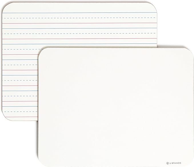 U Brands Dry Erase Lapboards, 10 Pack, 9" x 12", Double-Sided Small Whiteboards for School, Student Lapboards for Classroom, School & Homeschool Supplies, Portable Mini Whiteboard Set