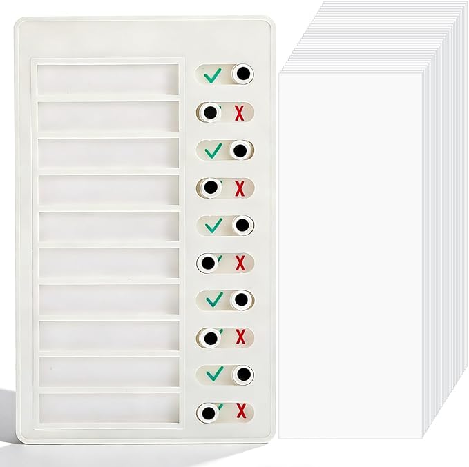 Dry Erase Chore Chart, Standable Whiteboard Checklist Board, ADHD Tools for Kids to Do List Checklist Task Board, Reusable My Chores Checklists Task Boards for Refrigerator, Wall, Desk with 30 Sliders