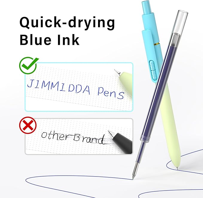 8Pcs Blue Gel Pens - 0.7mm Medium Point Blue Ink Pens | Smooth Writing - Quick Drying Retractable Pen for Men Women (Gradient - 8Pcs)