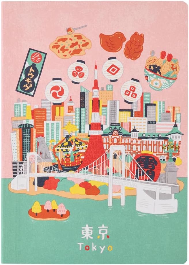 NOLTY JAPAN NOTE, A6 Notebook Featuring Japanese Design, 3.5mm Dot Grid, 80 Pages, Tokyo, JP0102