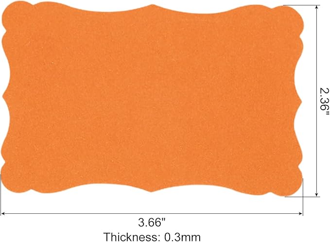 PATIKIL 3.7"x2.4" Blank Paper Business Cards, 120 Pack Small Index Flash Cards Words Message Note Card Mini Paper Tags Lace for DIY Gift, Orange