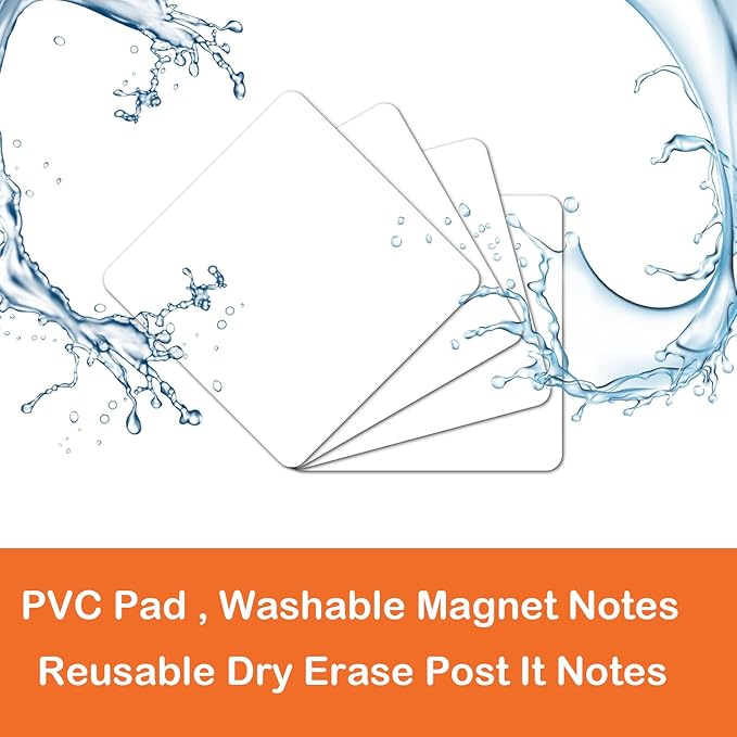 36 Packs, 3" x 3" Washable Magnetic Dry Erase Post It Notes,Magnets White Board Labels, Magnetic Sticky Notes on Fridge, Locker, Cabinet, Door - Office & Classroom Whiteboard Accessories Supplies
