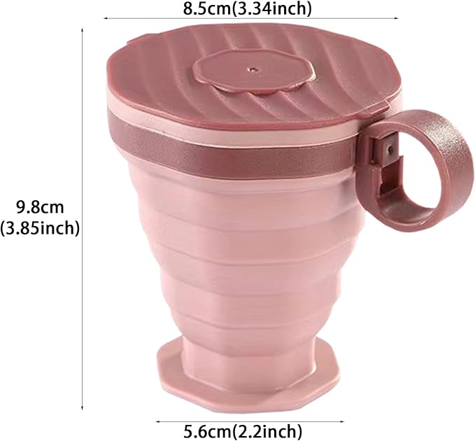 Lightweight Folding Cup, Outdoor Coffee Mug, Reusable Travel Cup with Leak-Proof Lid, Durable Silicone Construction, Compact Portable Accessory with Foldable Design, Outdoor Tool for Camping