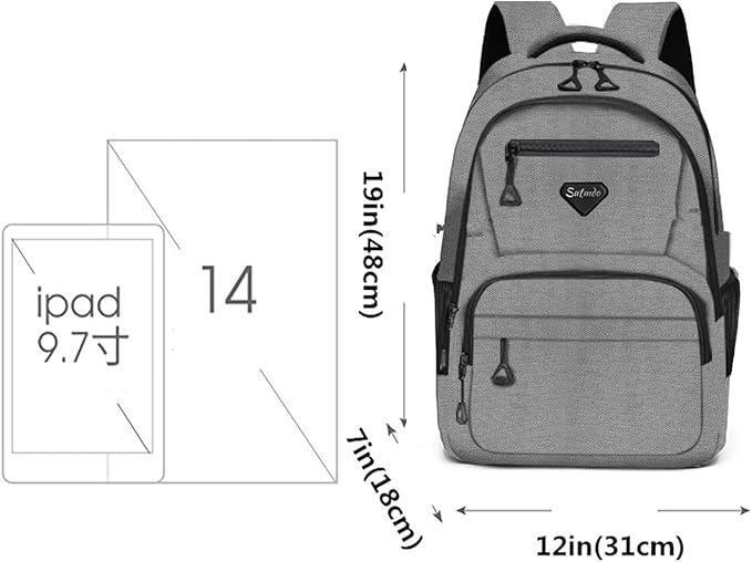 Casual Lightweight Backpacks for Boys & Girls, School Bookbags, 15 "Laptop Backpack, Travel Bag (202-hei)