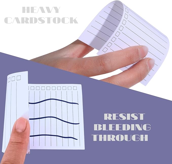 400 Pack Vertical Ruled Index Cards 3x5 with Check Boxes for Daily To Do Checklists and Tasks, Thick Card Stock Office Supplies, White