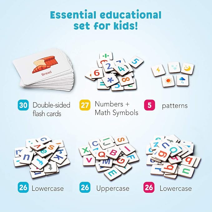 Coogam Magnetic Letters Numbers Alphabet Fridge Magnets ABC 123 Educational Toy Set Preschool Learning Spelling Counting Uppercase Lowercase Math for 3 4 5 Years Kid Toddler