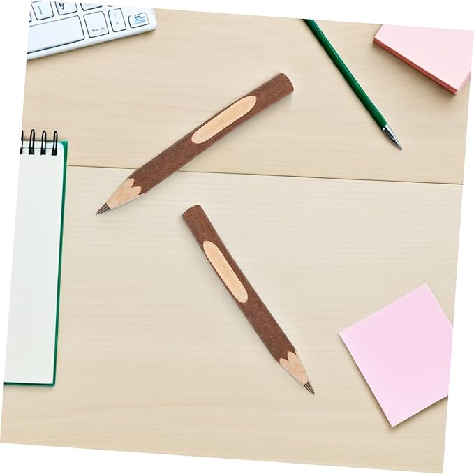 Natural Tree Bark Ballpoint Pens 13cm Small Wooden Writing Pens Biodegradable Portable 10 for Office and Daily Use