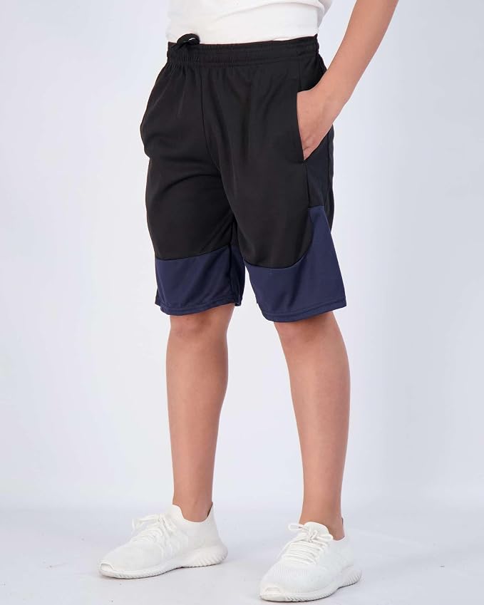 Real Essentials 5 Pack: Boys' Mesh Basketball Athletic Shorts with Pockets – Teen Kids Youth Quick Dry Soccer Running Gym