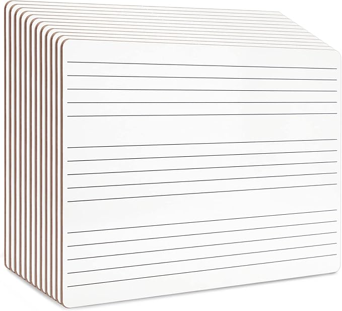 Bright Creations 12-Pack Classroom Music Staff Dry Erase Boards - 9 x 12 Inch Double-Sided Lapboards & Graph Whiteboard - Music Teaching Aids with Erasers