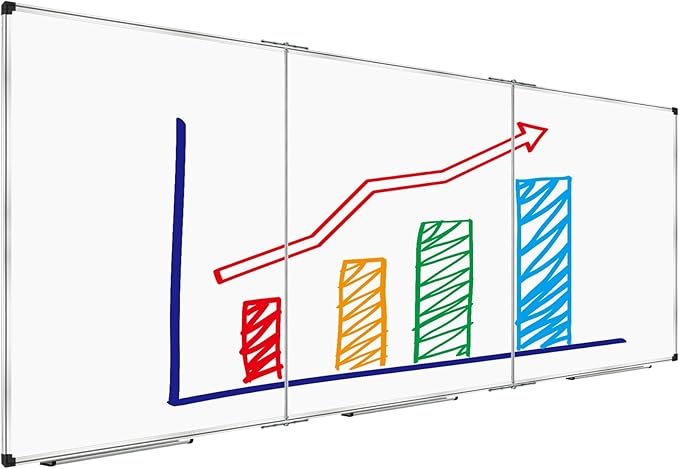 XBoard Extra Large Magnetic Whiteboard 118 x 48 Inch, 10' x 4' Oversized Foldable Dry Erase White Board for Wall with Marker Tray | Aluminum Frame