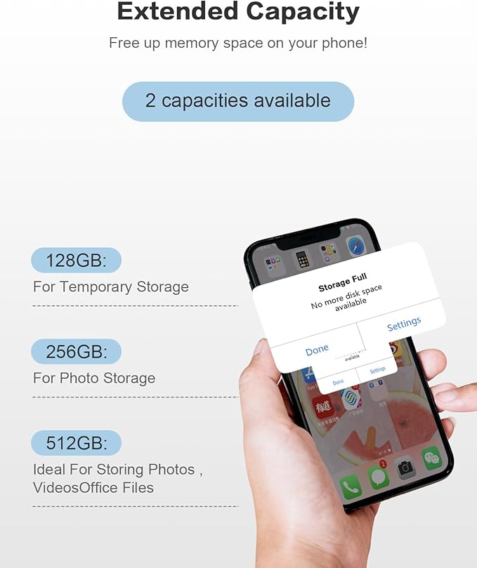 MFi Certified 512GB Flash Drives 3.0 High Speed 3ni1 USB Stick External Storage Compatible for iPhone/PC/iPad/Android/More Devices for Photos and Videos Transfer Storage Backup(Silver)