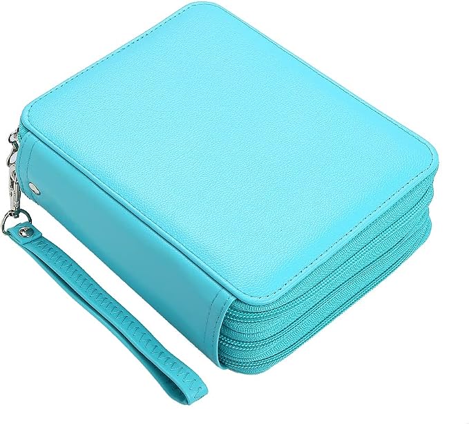 72 Slots Pencil Case Organizer w/Removal Handle Strap | 3-Layer Zipped Pencils Box Large for Colored Pencils Watercolor Pencils for Office and Travel for Artist