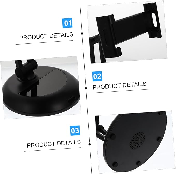 ARTIBETTER Desktop Phone Holder Stand for Tablets and Phones Stable Multi Angle Support Rack for Video Chat Study and Indoor Viewing Portable Black Bracket for Flat Surfaces