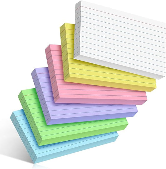 Colored Index Cards 4x6 Inch Flash Cards Heavyweight Lined Flashcards Note Cards for Studying School College Supplies, 162 Count
