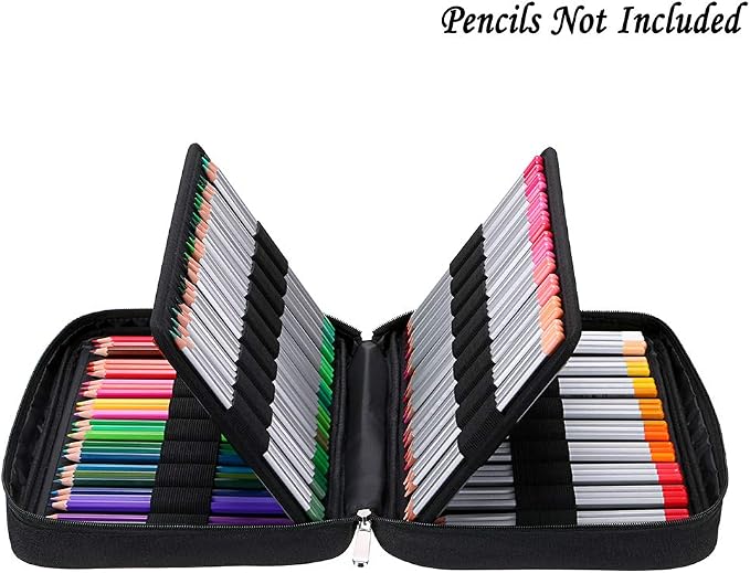 BTSKY Portable Colored Pencil Case - Colored Pencil Organizer Holds 166 Pencils or 112 Gel Pens Large Capacity Zippered Pencil Holder Gel pens