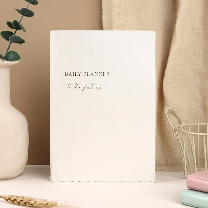 2026 Daily Planner - Undated Monthly & Daily Planner for 180 days Planning Your Success - Hourly Schedule, To Do List, and Notes for Productivity - Aesthetic, Academic, Stylish School or Office Supplies (White)
