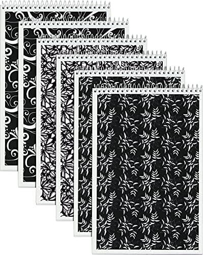 Tops Designer Steno Pads 6-Inch x 9-Inch Gregg Ruled Black/White 80 Sheets/Pad