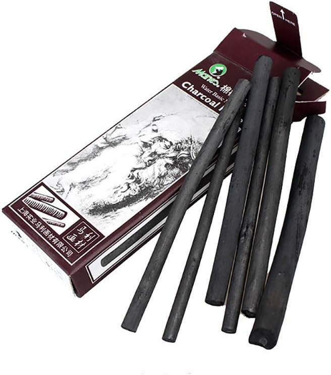YYMIYU Drawing Pencils Set, Art Sketching Pencils Charcoal Set (Charcoal Sticks 3-8 mm 6pcs)
