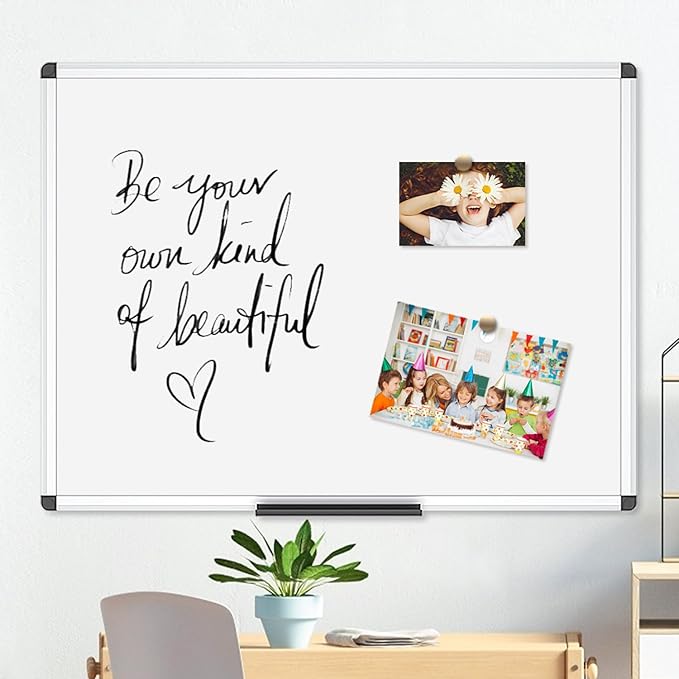 VIZ-PRO Magnetic Dry Erase Board, 24 X 18 Inches, Silver Aluminium Frame (Pack of 3)