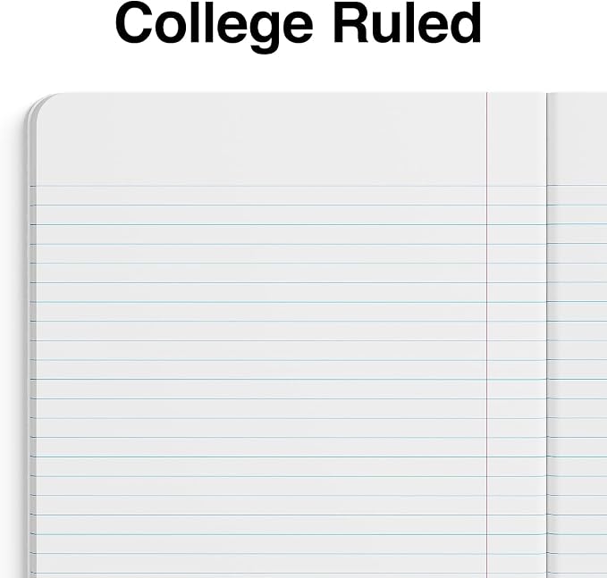 Staples Composition Notebook, 7.5x9.75 Inch, College Ruled, 8/Carton