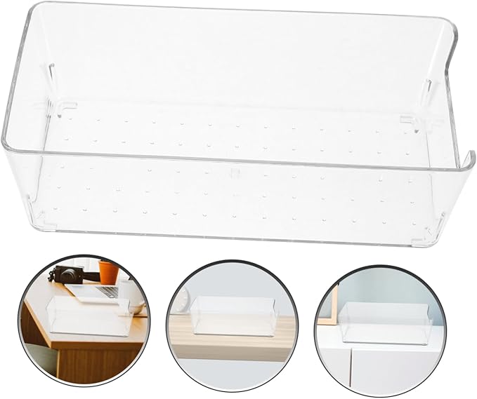 Transparent Memo Notepad Holder Plastic Desk Organizer for Note Papers Memo Storage for Home and Office Use