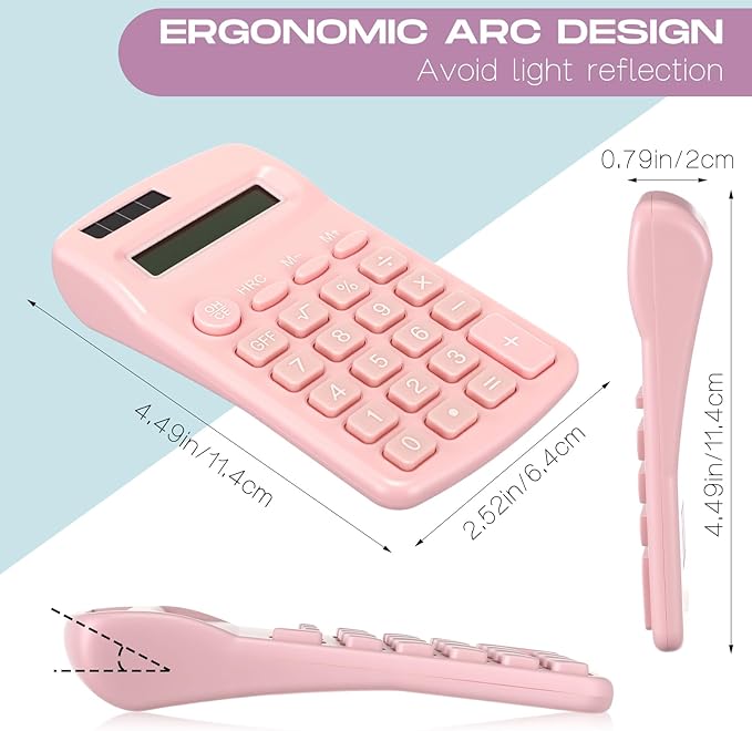 Flutesan 30 Pack Pocket Calculator Small Battery Powered Bulk Mini Size 4 Function Hand Held Basic Calculator for Students Kids School Home Office(White, Pink, Blue)