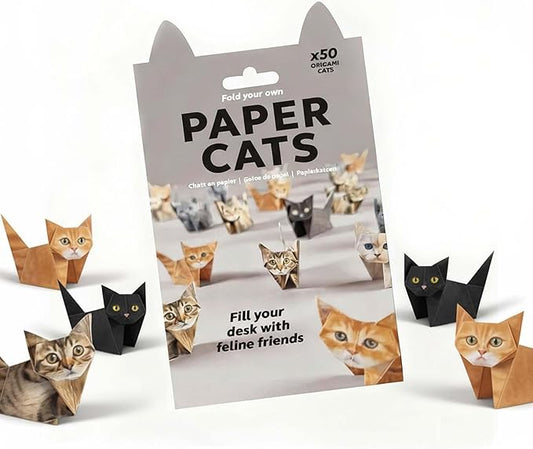 DIY Paper Cats - 50 Sheets DIY Origami Paper to Fold Cute Cat Figures, Fun Creative Art Project, Fun Craft Activity for Adults & teens，Desk Decor and Gift for Pet Lovers (Cat)