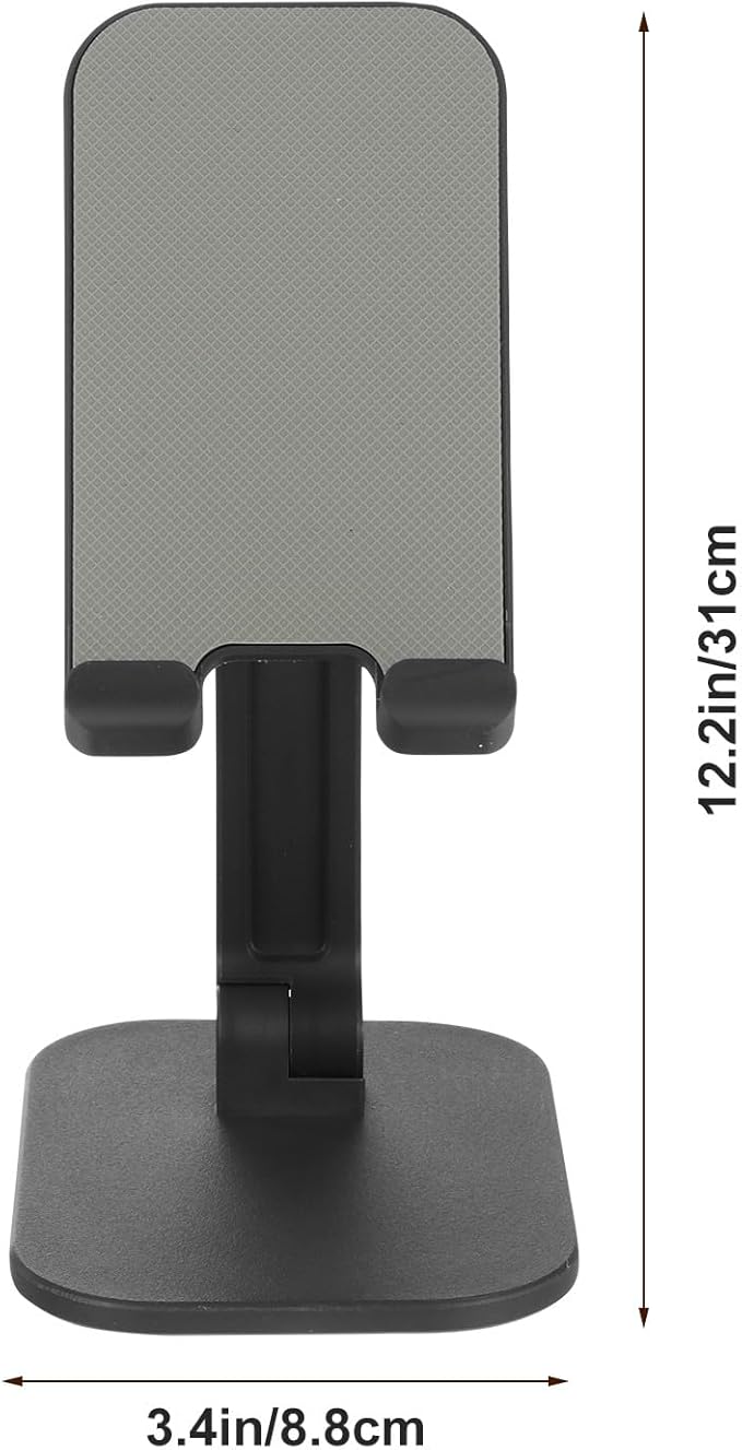 Kisangel Adjustable Desktop Phone and Tablet Stand, Multi-Functional Black Holder for Online Classes and Live Streaming, Compatible with Smartphones and Tablets
