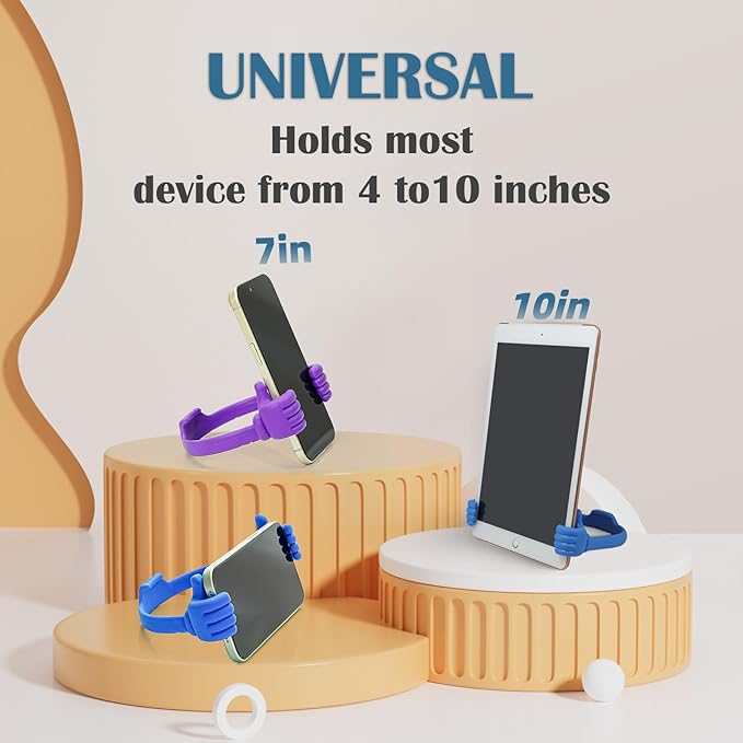 Thumbs-up Cell Phone Stand, Honsky Pack of 5 Universal Flexible Multi-Angle Cute Desk Phone Holder, Compatible with Tablet Android Smart Cellphone Travel, Blue Black Green White Pink